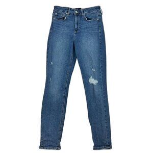 Gap Womens Sky High Universal Distressed Zip Up Denim Legging Stretch Size 6/28R